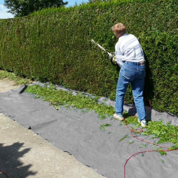 ECD Germany presenningsstof presenning med øjenlåg 3x5m 15m² 180g / m² grå lavet af polyethylen skimmelbestandig vandtæt, rivebestandig beskyttende