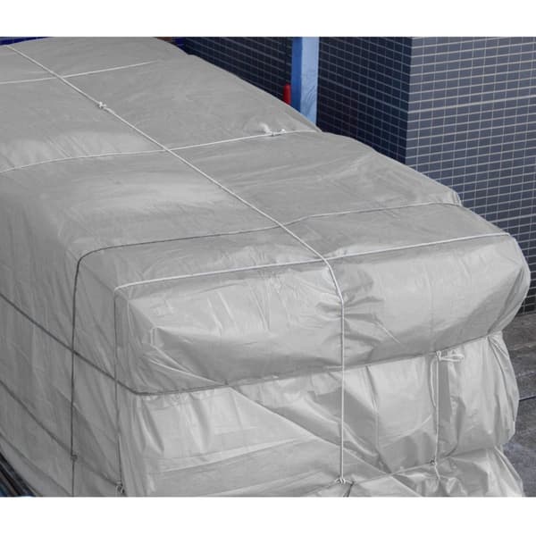 ECD Germany presenningsstof presenning med øjenlåg 2x3m 6m² 260g / m² grå lavet af polyethylen formbestandig vandtæt, tårefast beskyttende presenning
