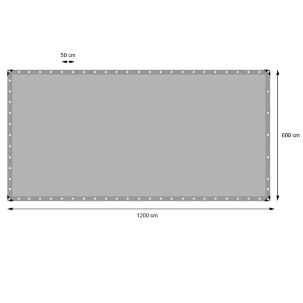 ECD Germany -peittokangaspeite silmukoilla 6x12m 72m² 260g / m² harmaa valmistettu polyeteenistä muotinkestävästä vedenpitävästä, repäisysuojatusta