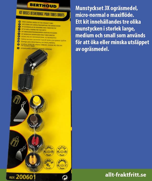 Munstyckset 3X ogräsmedel, mikro-normal o maxiflöde