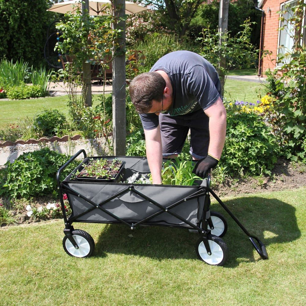 Hopfällbar Trädgårdsvagn Grå