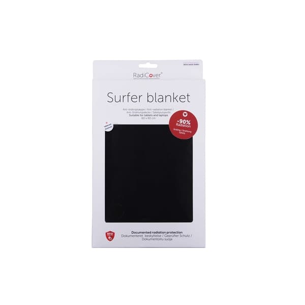 Radicover Strålingsbeskyttende Surfer-Tæppe 60x60cm til Tablets og Notebooks Sort