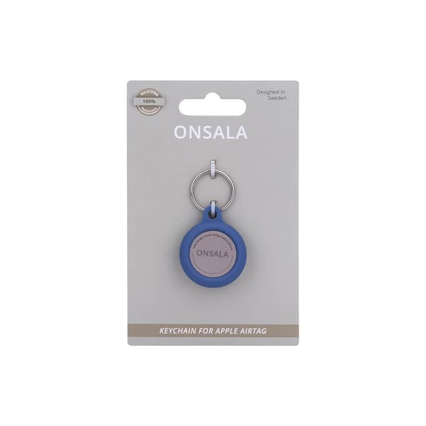 Onsala Airtag Holder Silicone Blue with Keyring