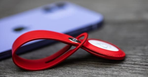 Apple AirTag-loop i läder, Röd