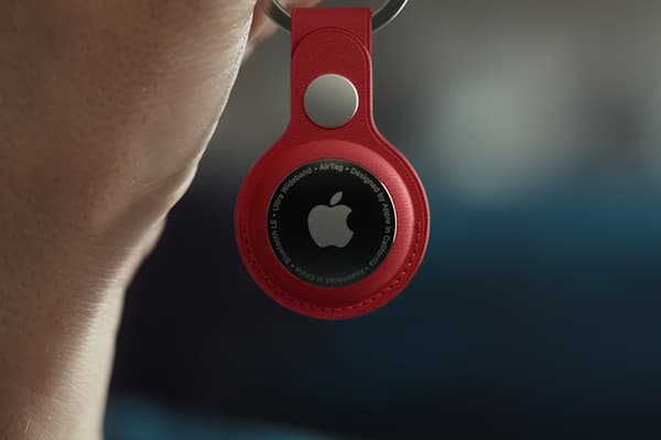 Apple AirTag-loop i läder, Röd