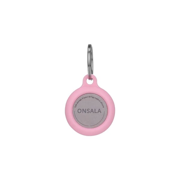 Onsala Airtag Hållare Silikon Rosa med Nyckelring