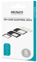 Miniatyrbild 4 av 5: DELTACO SIM-kortsadapter för micro/mini/nano-sim, svart (SIM-109)