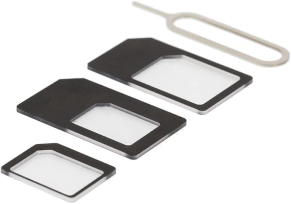 DELTACO SIM-kortsadapter för micro/mini/nano-sim, svart (SIM-109)