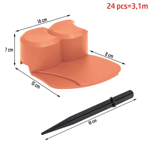 Prosperplast Afgrænsninger Gardenhappy Grass Collection 31x15x7 Cm Orange