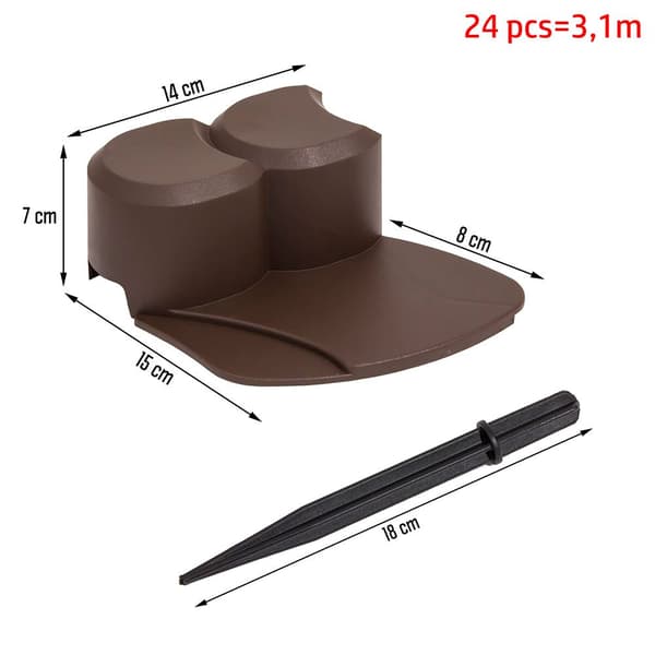 Prosperplast Avgränsare Gardenhappy Grass Collection 31x15x7 Cm Brun