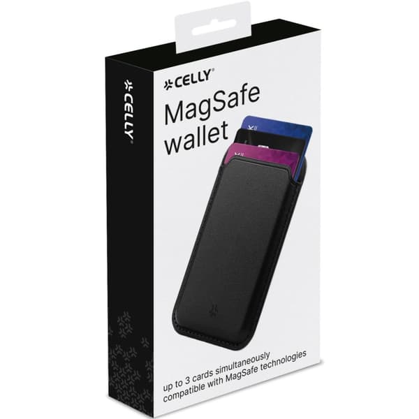 Celly Magwallet MagSafe-kortholder med 3 kortplasser
