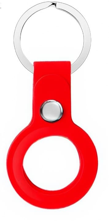 Silikonholder for AirTag med nøkkelring, rød
