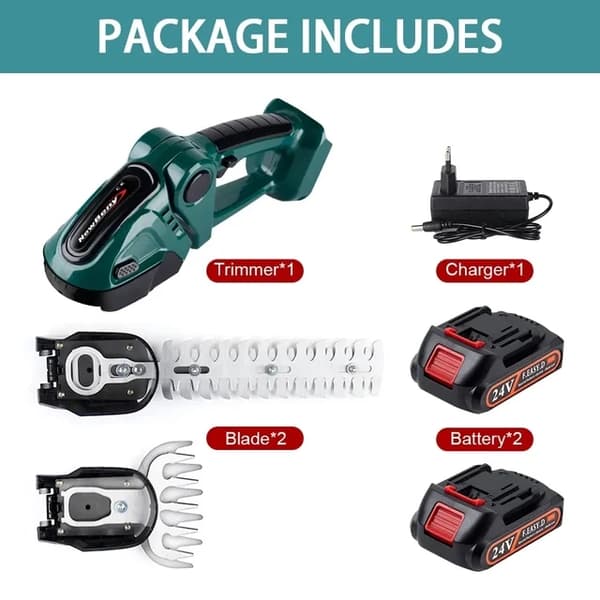 Elektrisk häcksax, 2-i-1-funktionalitet, kompatibel med Makita 18V-batteri., Grön-INGEN Batteri