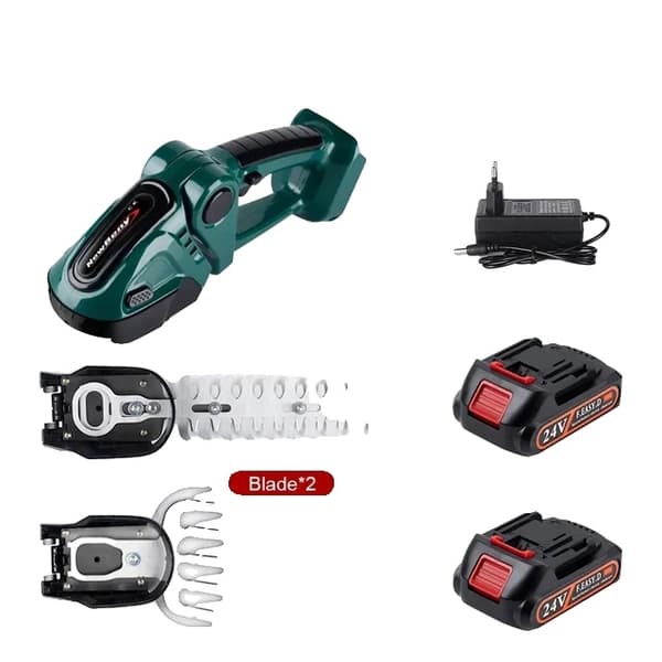 Elektrisk häcksax, 2-i-1-funktionalitet, kompatibel med Makita 18V-batteri., Grön-INGEN Batteri