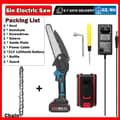 Miniatyrbild 2 av 2: Elektrisk beskärningssåg, 21V kraft, uppladdningsbar och enhandshantering, 6 tum 2 batteri EU set2, EU