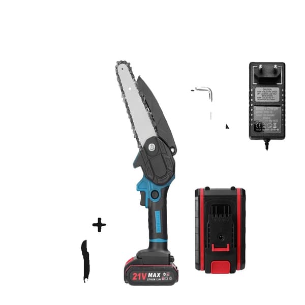 Elektrisk beskärningssåg, 21V kraft, uppladdningsbar och enhandshantering, 6 tum 2 batteri EU set2, EU 6in 2battery EU set2 2