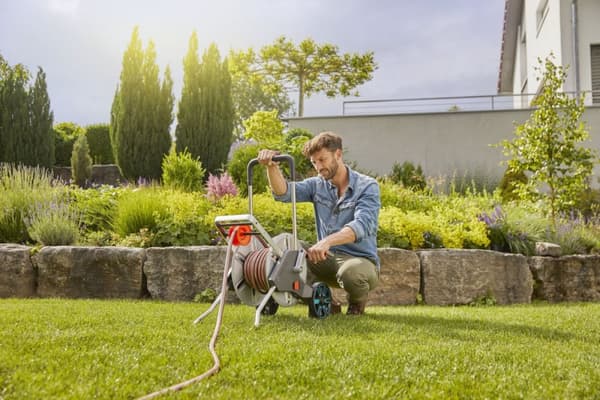 GARDENA CleverRoll M Easy slangvagn i metall, 25 m flexslang