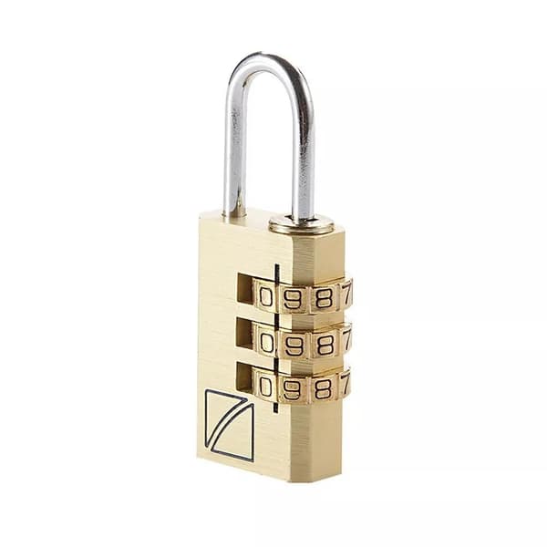 travelblue 3 Dial Combi Lock, mix color Silver or Gold