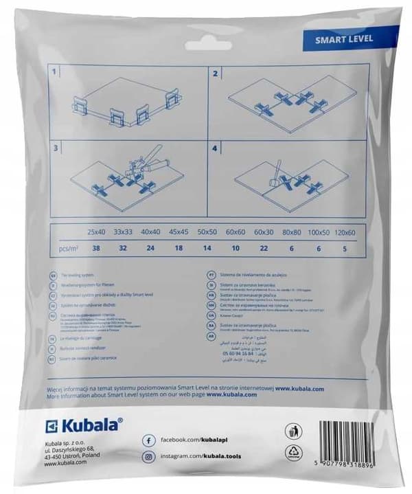 Kubala Smart Level-klemmer 1 mm høje 100 stk. 1889