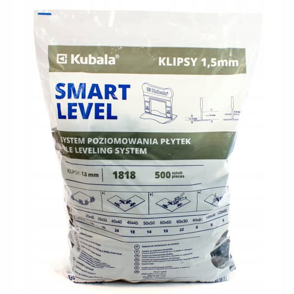 KUBALA 1818 NIVELLERINGSKLIPP 1,5 MM 500 STK.