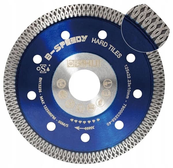 BIHUI B-SPEEDY DIAMANTSKIVE TIL GRES-FLISER 125 MM TYKKE 1,4 MM - DCDM125