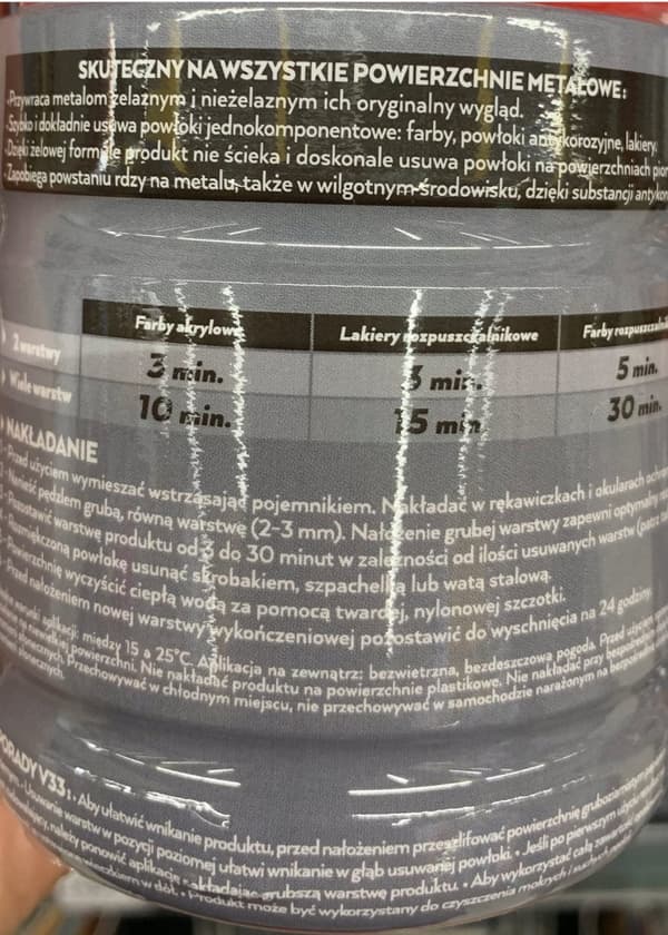 Geeli vanhojen pinnoitteiden poistamiseen metallista 0,25 l