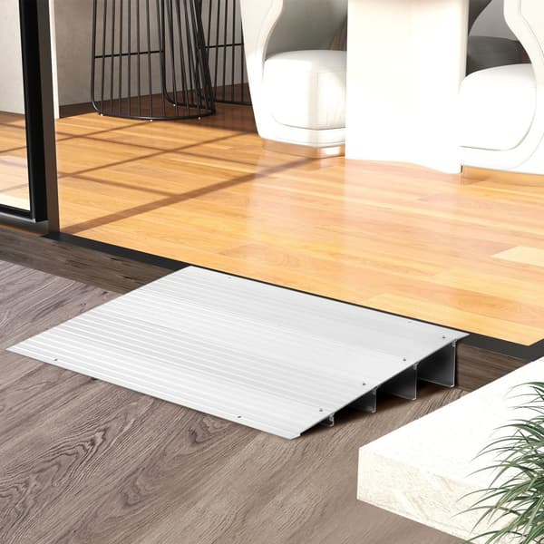 Dørtrinsindgangsrampe, 34x16,5x3 tommer/34x21x4 tommer/34x26x5 tommer, Sølv