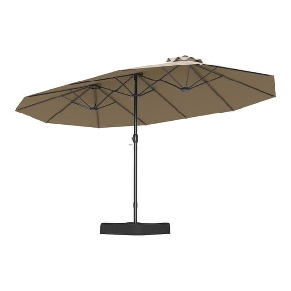 Dobbelt parasol med stativ, 470x285x261 cm, Orange