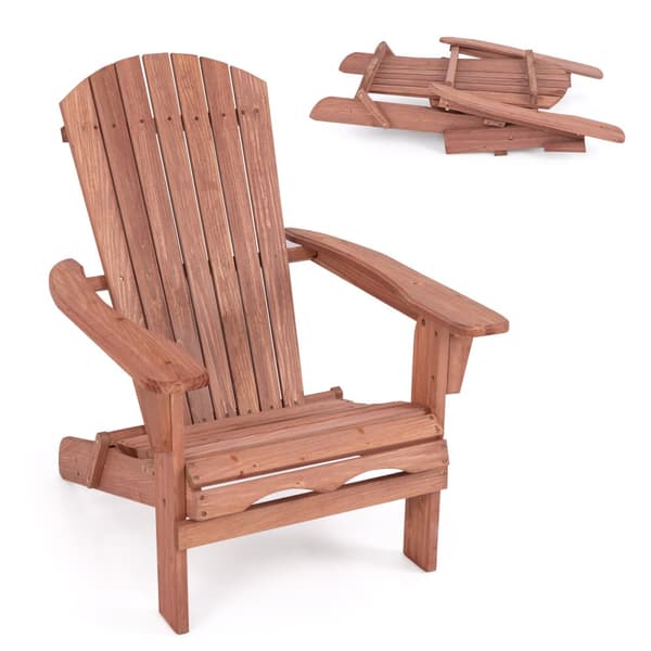 Sammenklappelig Adirondack-stol, 35x28x37 tommer, Brun