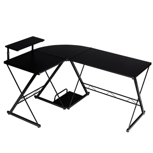 L-formad Speldator Skrivbord, 147x112x94 cm, Svart