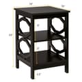 Miniatyrbillede 4 af 8: Natbord, 2 stk., 3 hylder, 16x16x24 tommer, Espresso/Grå/Hvid