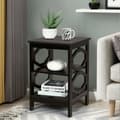 Miniatyrbillede 2 af 8: Natbord, 2 stk., 3 hylder, 16x16x24 tommer, Espresso/Grå/Hvid