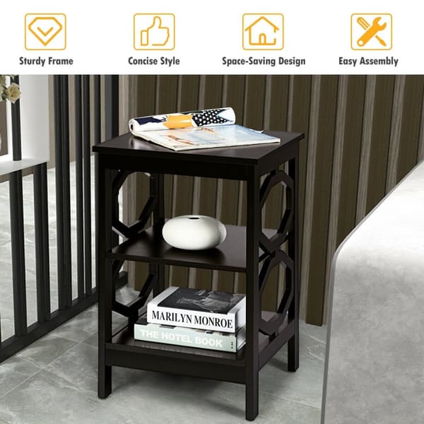 Natbord, 16x16x24 tommer, Sort