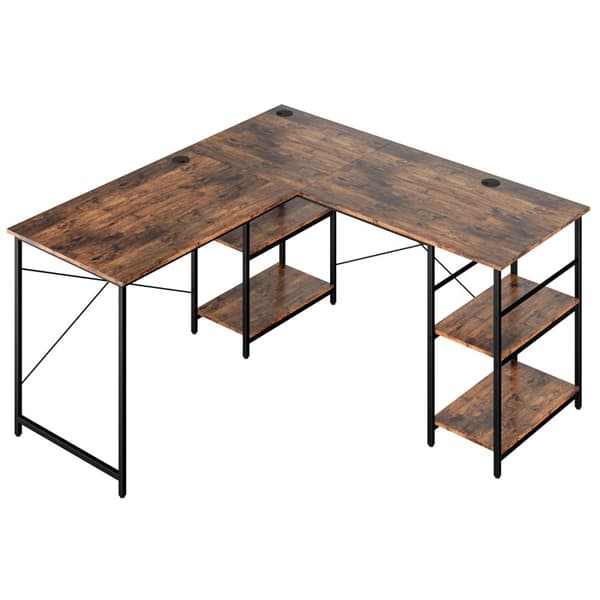 Hörnkontorsskrivbord, 151x151x75 cm, Brun