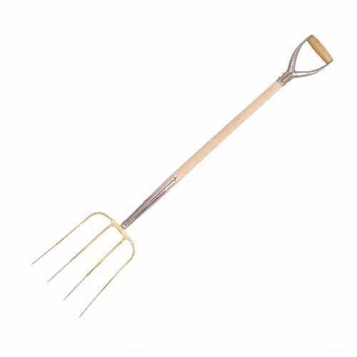 Gödselgaffel - SILVERLINE - D-handtag av lövträ - 4 pinnar - 750mm