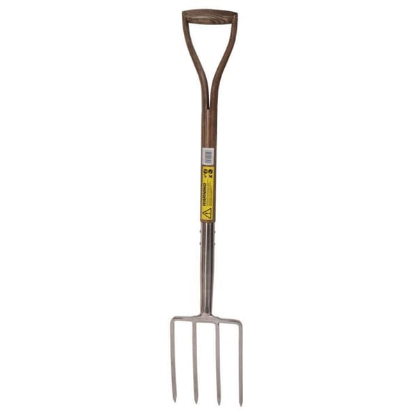 Grävgaffel - Spear &amp; Jackson - R712 - Polerat rostfritt stål - Lövträhandtag - Väderbeständig