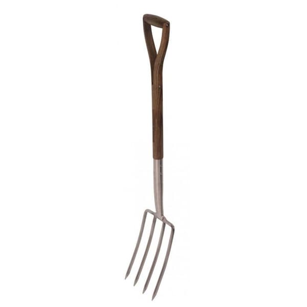 Grävgaffel - Spear &amp; Jackson - R712 - Polerat rostfritt stål - Lövträhandtag - Väderbeständig