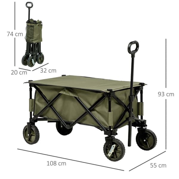 Strandvagn, 108x55x93 cm, Grön