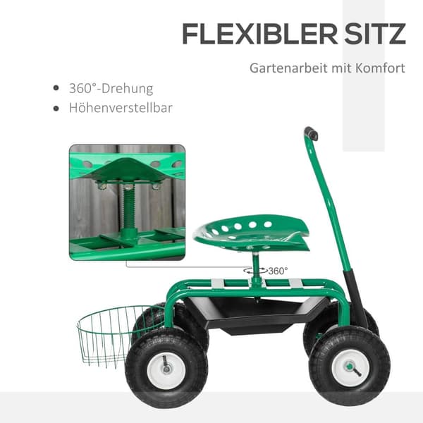 Havetrolley, 81x44.5x46-59 cm, Grøn