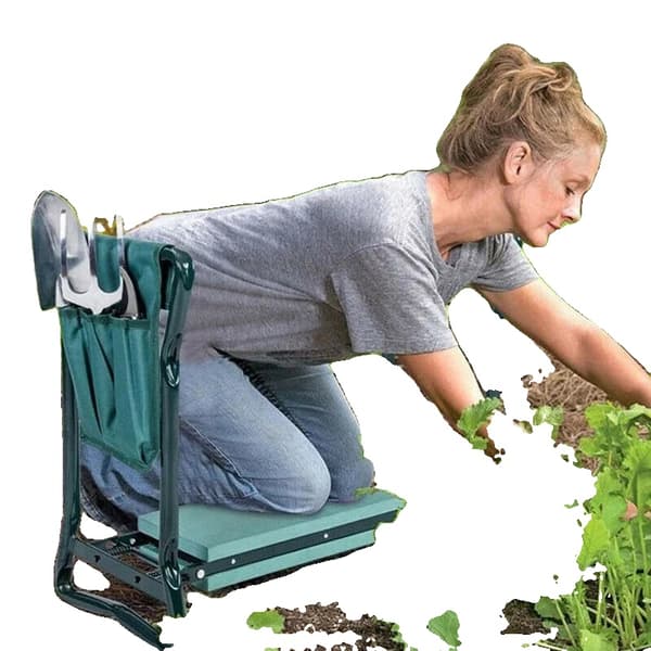 Trädgårds Knäskydd och Sittplats, Bekväm EVA-skumdyna, Enkel Hopfällbar Design,armégrön