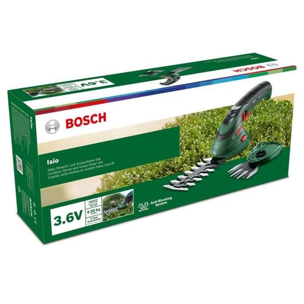 Sax - BOSCH - ISIO 3.6V med set med 2 blad - Skulptera dina buskar och häckar enkelt