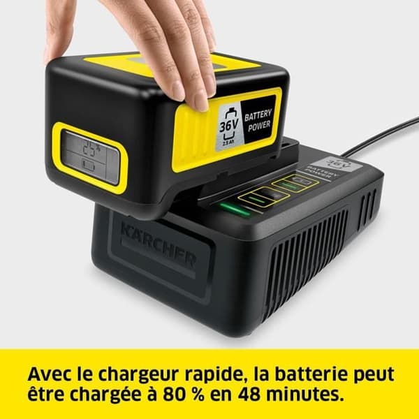 KARCHER POWER 36V / 2,5 Ah batteri med LCD-skärm och snabbladdare