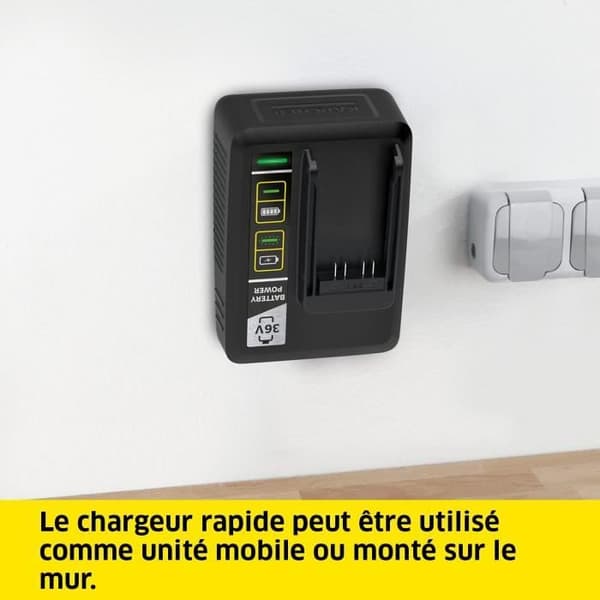 KARCHER POWER 36V / 2,5 Ah batteri med LCD-skärm och snabbladdare