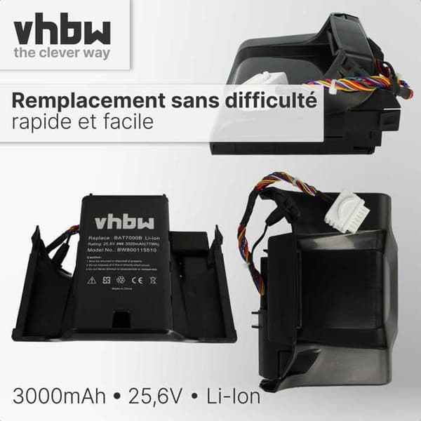 vhbw Batteri kompatibel med Robomow Premium RC302/304/304u/306/308/308u/312/312u - ersättning för BAT7000B, MRK7005A- (Li-Ion,