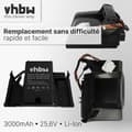 Miniatyrbild 5 av 5: vhbw Batteri kompatibel med Robomow Premium RC302/304/304u/306/308/308u/312/312u - ersättning för BAT7000B, MRK7005A- (Li-Ion,