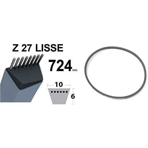 Klippbälte - Honda Castelgarden - Z27 - Trapetsformad - 10mm x 724mm - Rörelsetransmission