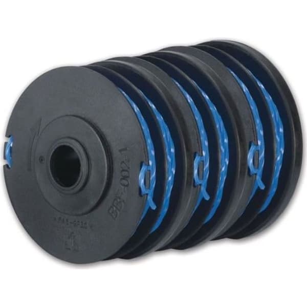 Set med 3 RYOBI dubbellina spolar diameter 1,65 mm för RAC123 elektriska trimmers