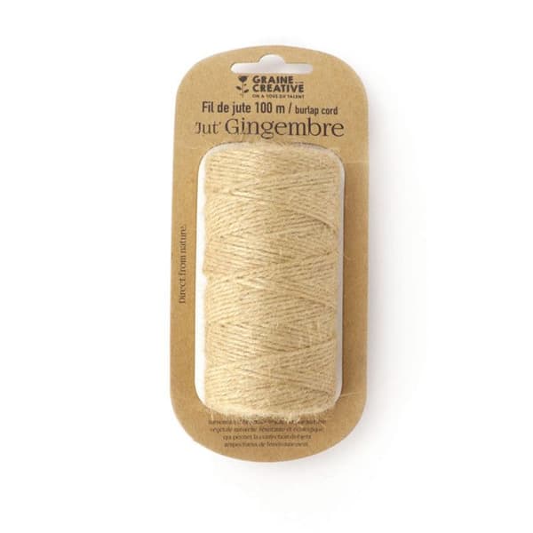 Jutegarnspole - Naturell - 100 m x 2 mm