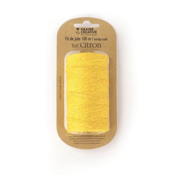 Jutegarnspole - Gul - 100 m x 2 mm