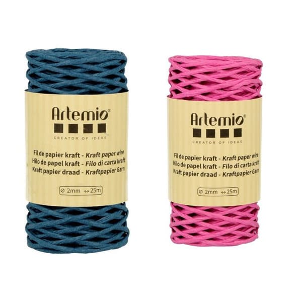 2 spolar azur/fuschia krafttråd 2mm x 25m